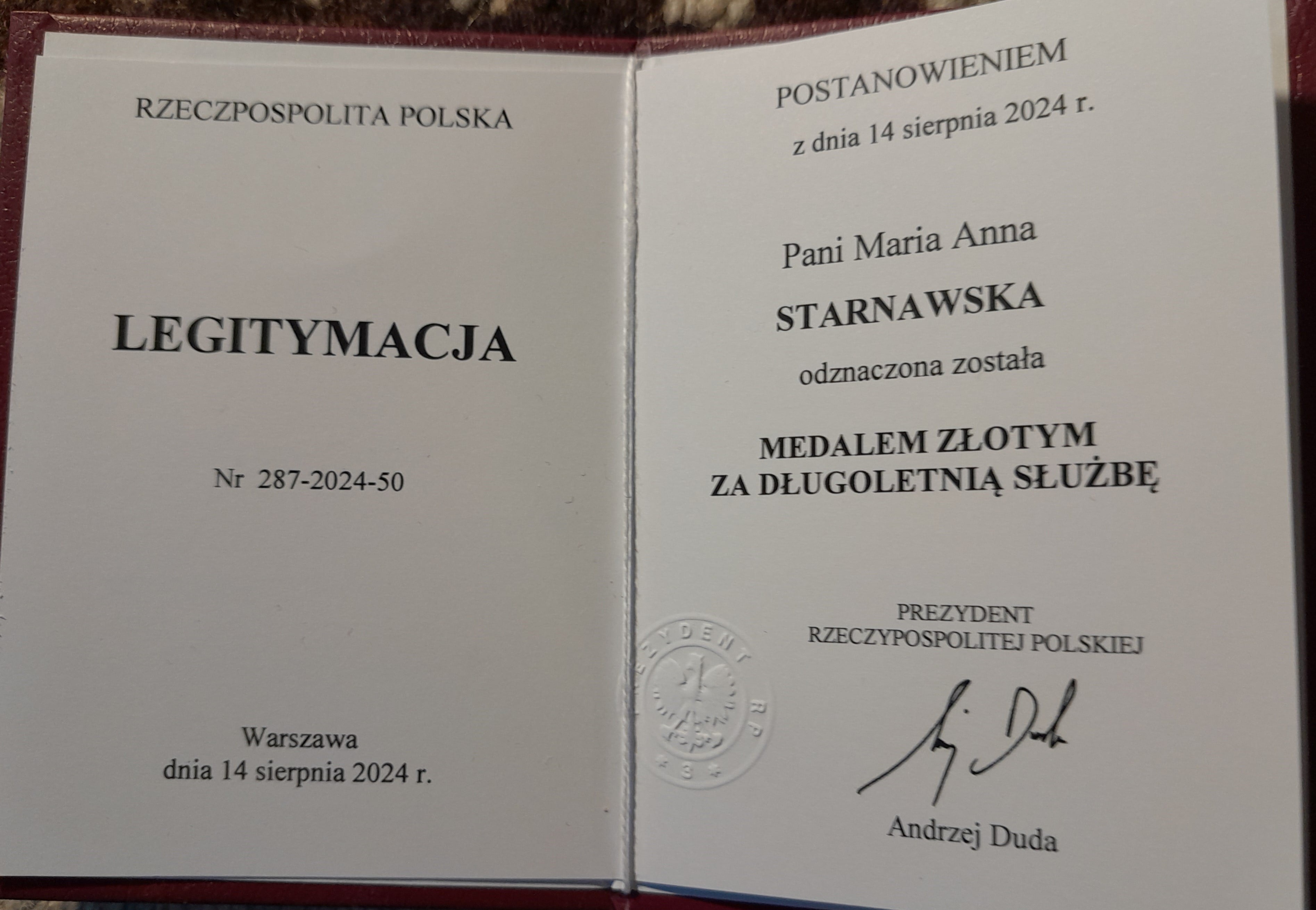 Starnawskaprof medal