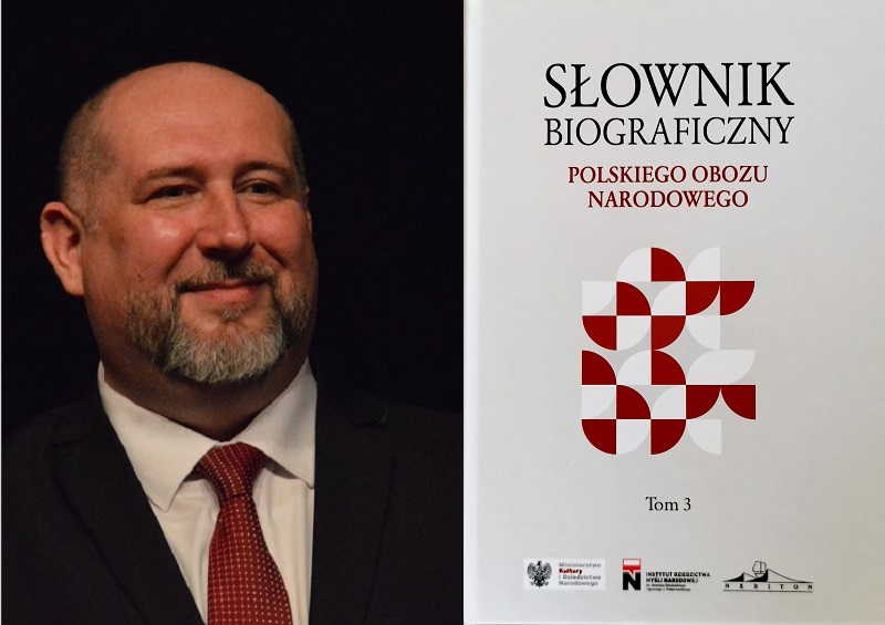 Magier i okladka ksiazki slownik biograficzny obozu narodowego