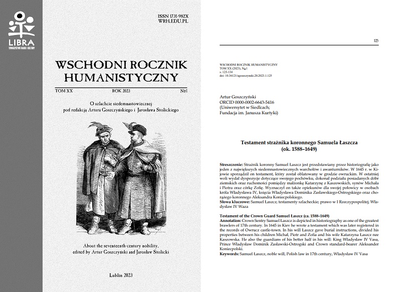okladka RRH i strona artykulu testament