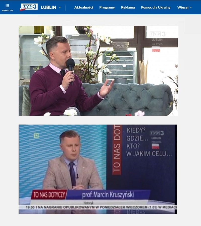 screen z dwoch programow telewizji 2 maja tvp3