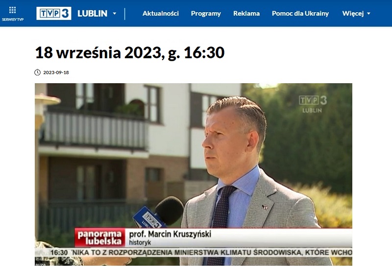 screen z programu panoramy lubelskiej wrzesien mezczyzna mowi